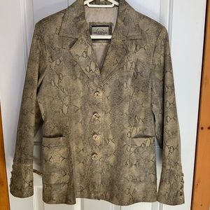 Leather Snakeskin Blazer